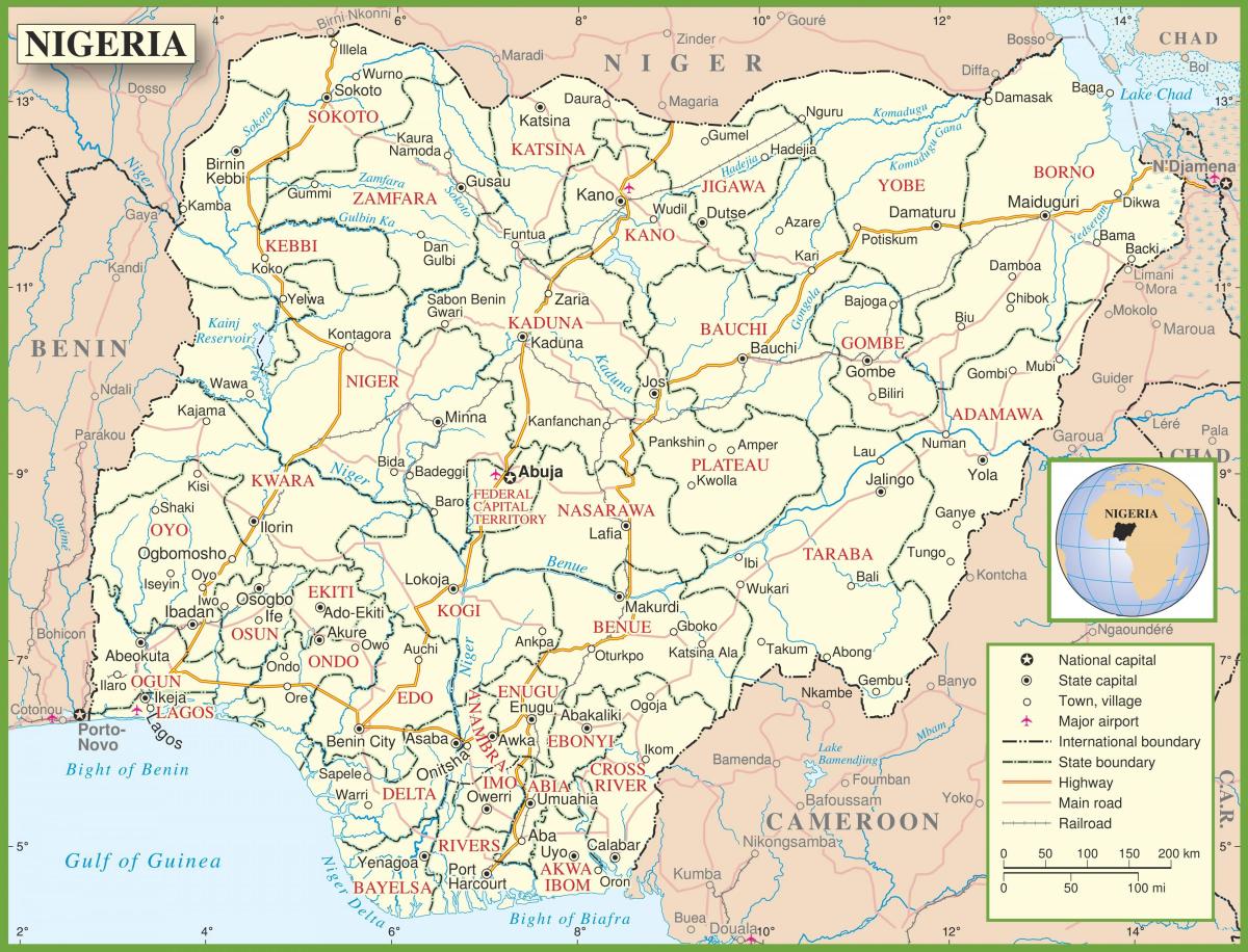 pełna mapa Nigerii