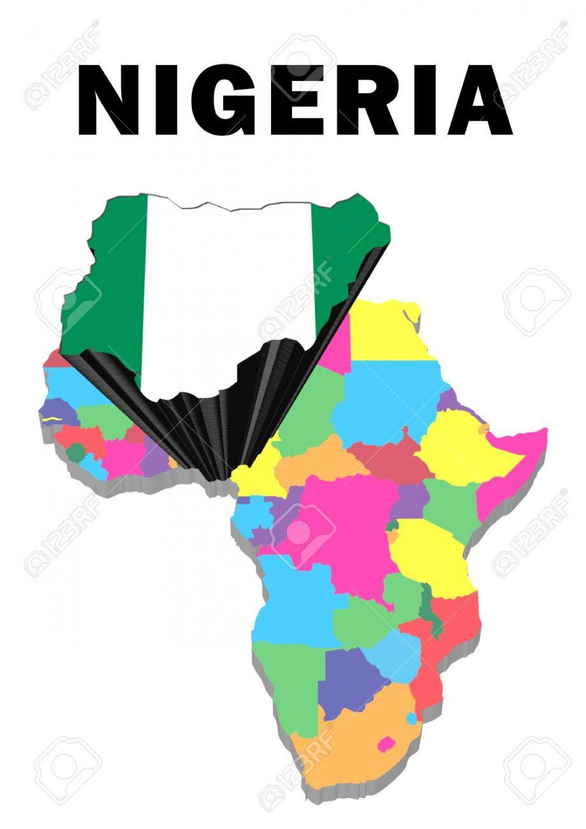 mapa Afryki z nigerii podkreślił