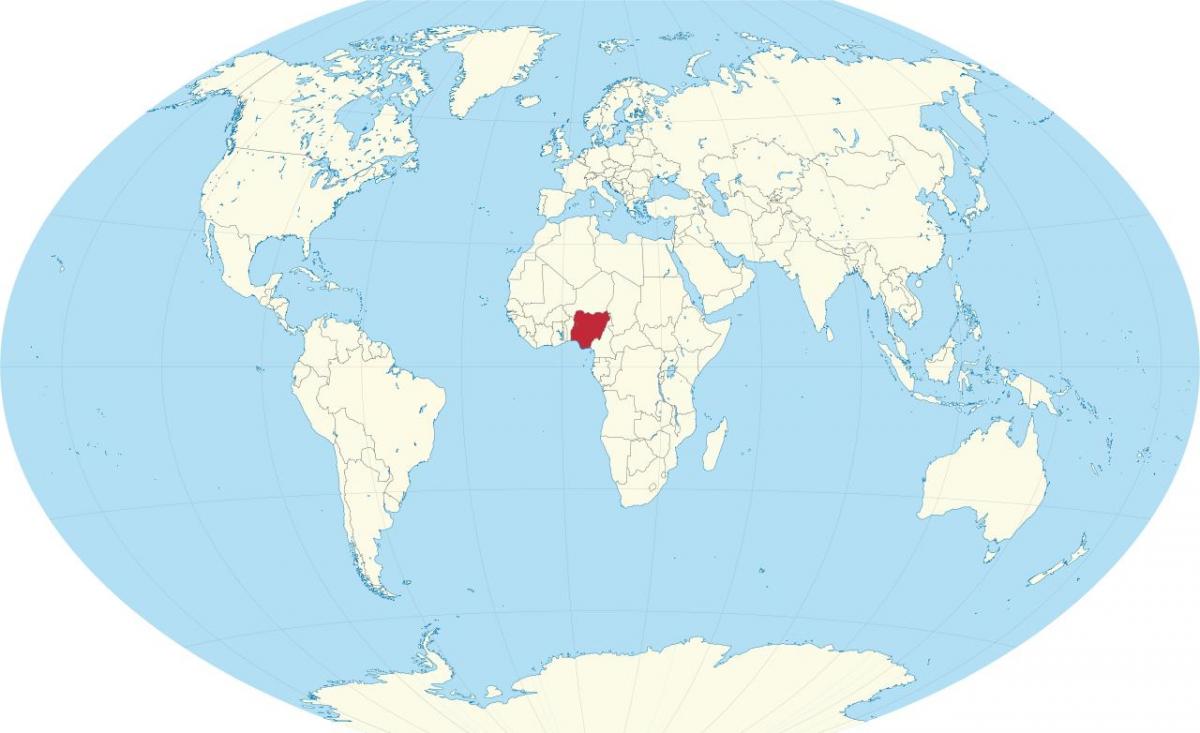 mapa świata pokazująca Nigerii
