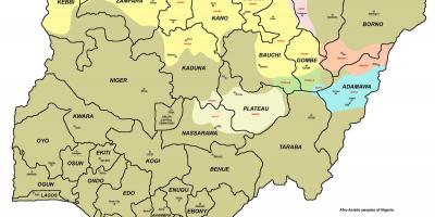 Mapa Nigerii z 36 państw