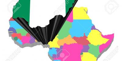 Mapa Afryki z nigerii podkreślił