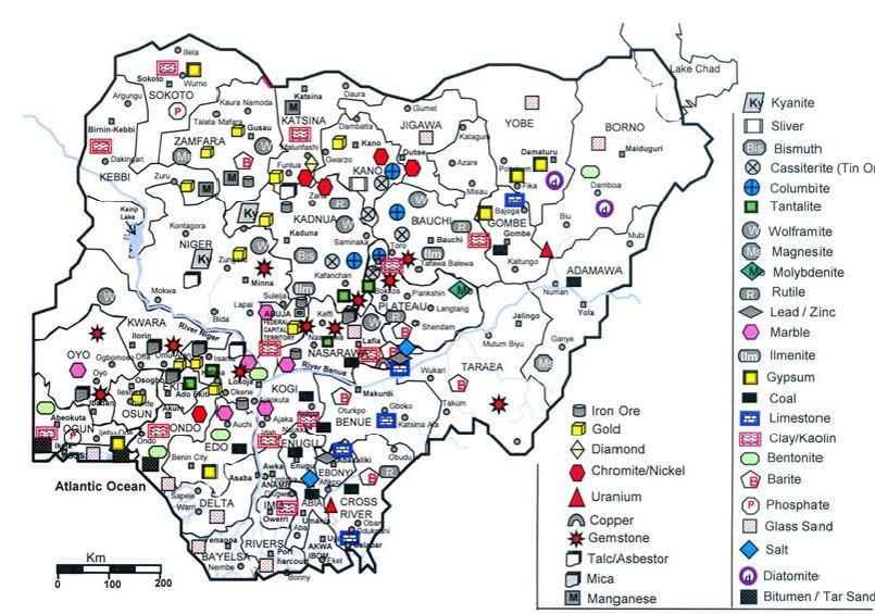 mineralna mapie Nigerii