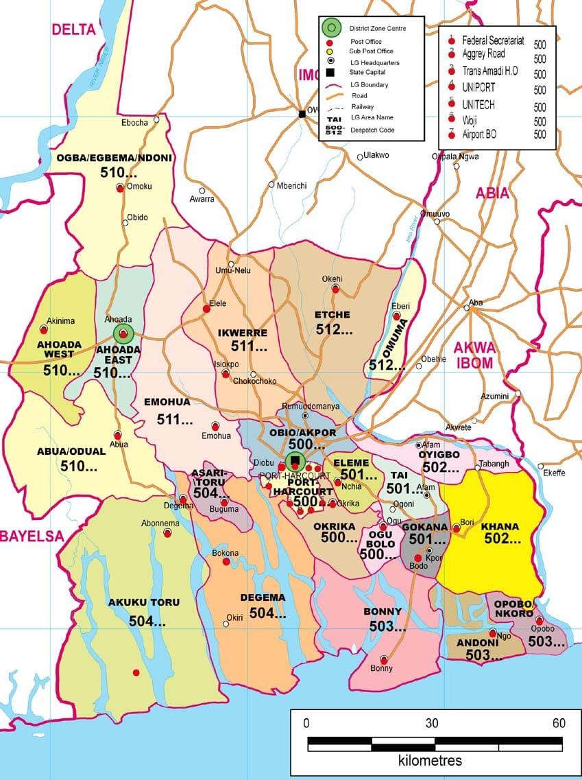 Mapa stanu Rivers w Nigerii