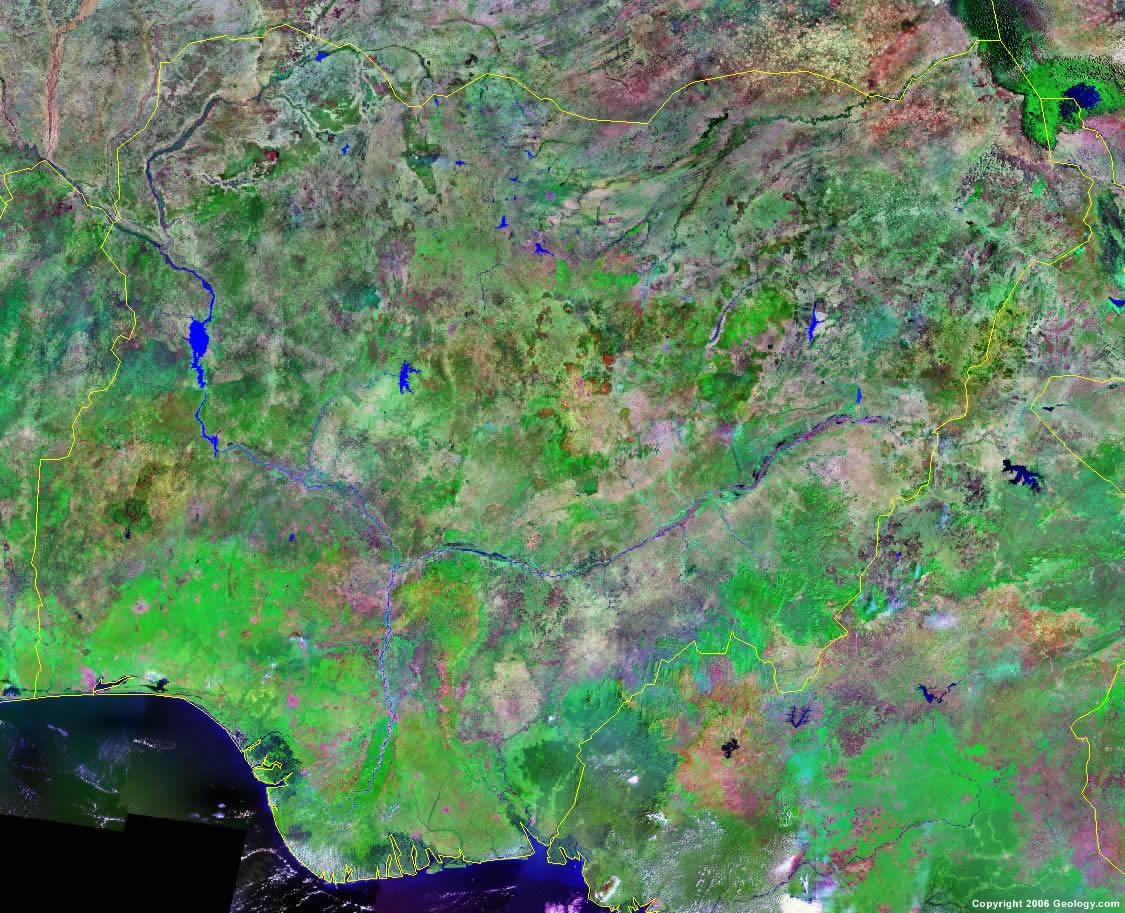 Mapa Nigerii góry