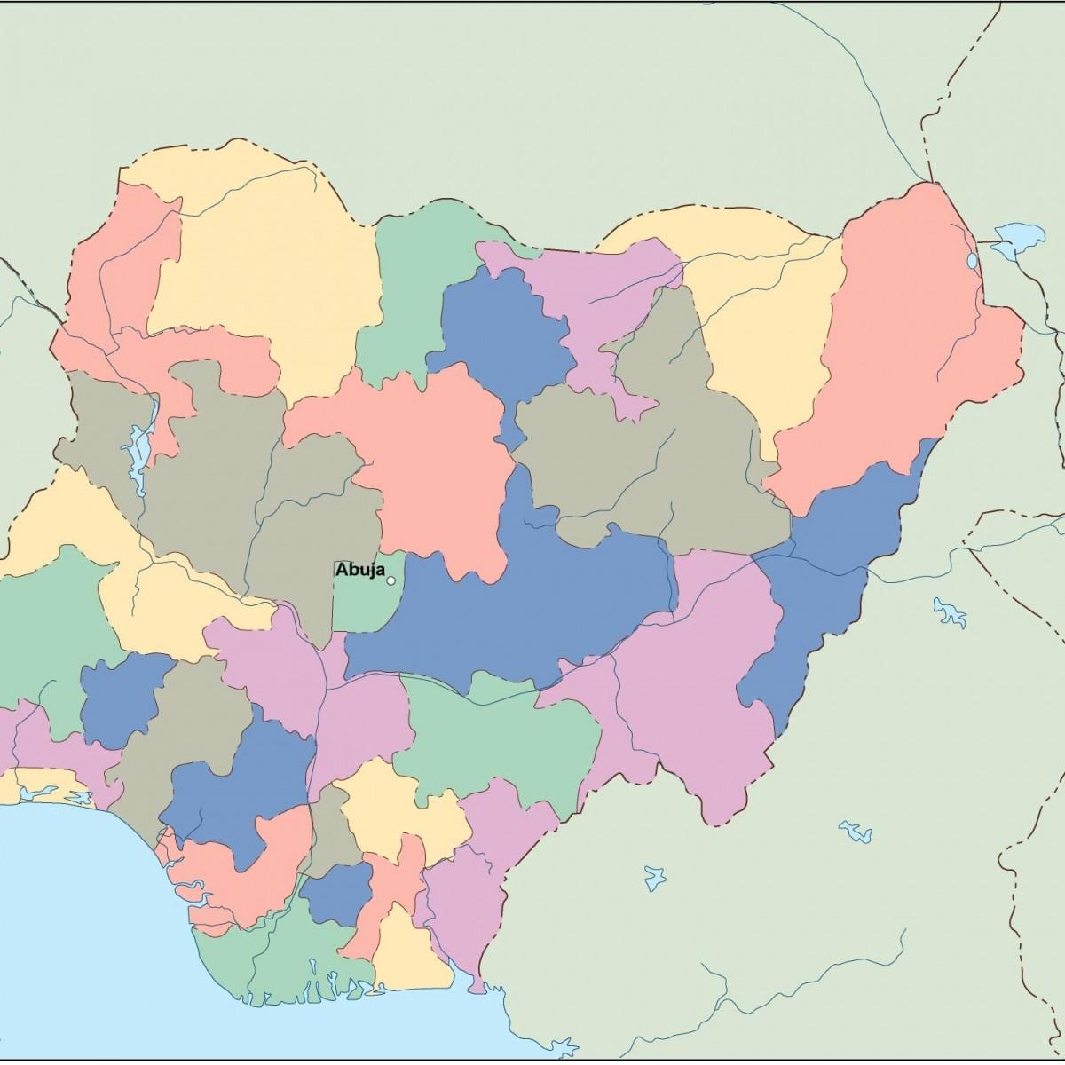 Mapa Nigerii wektor