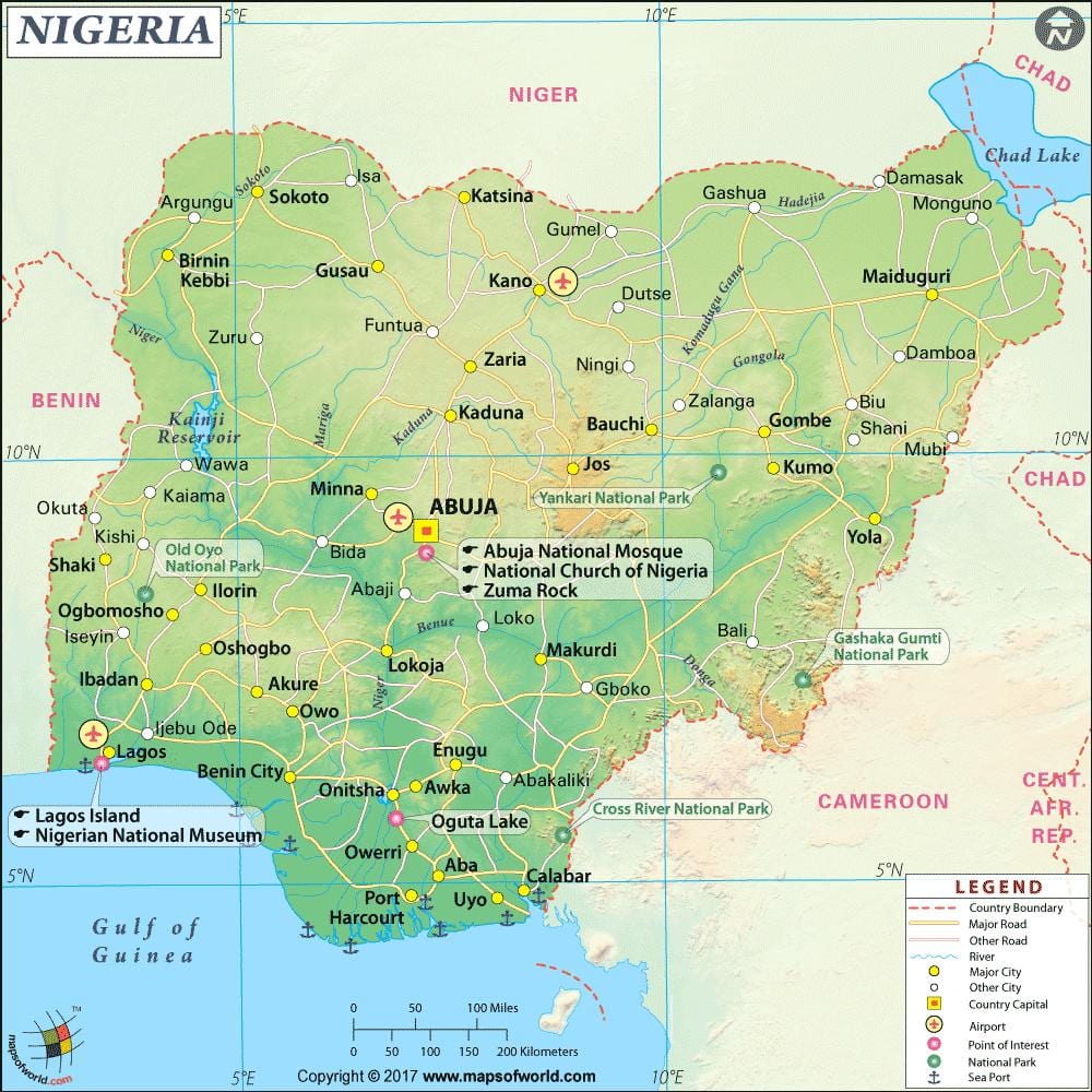 Mapa obrazy z Nigerii