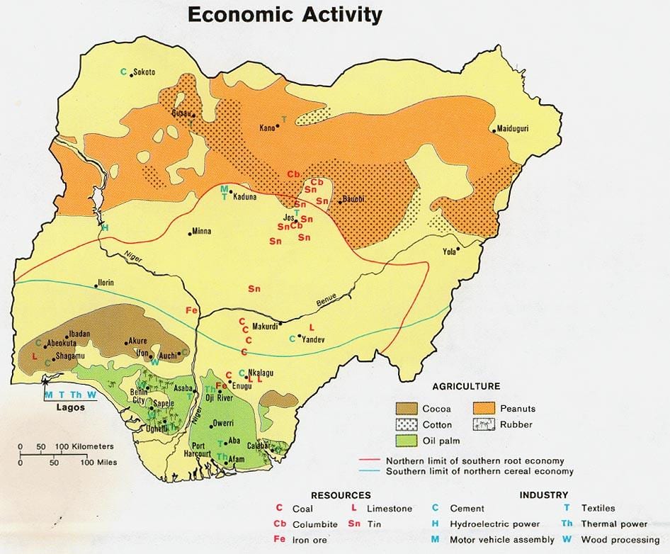 Mapa rolnictwa Nigerii