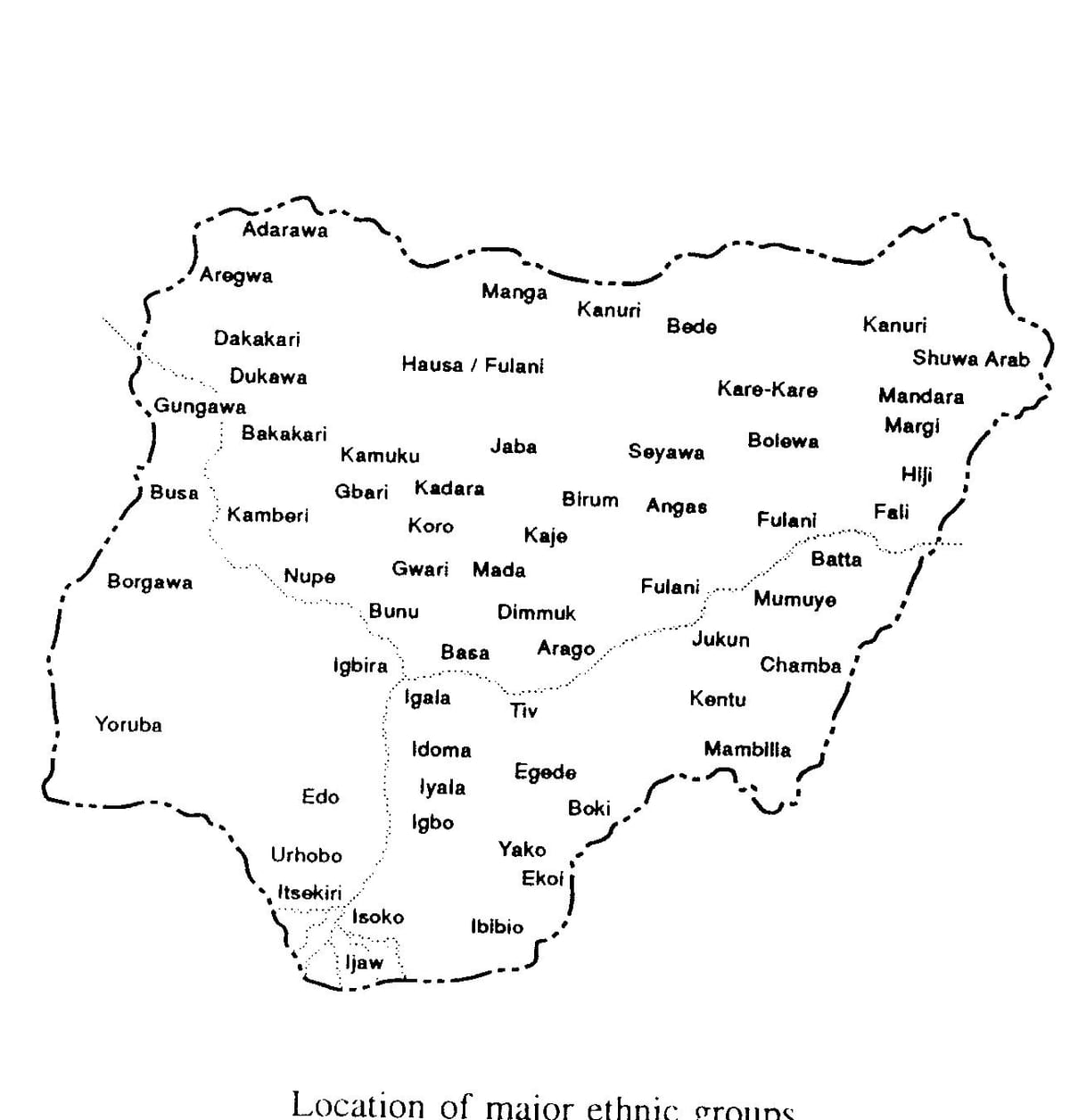 narysować szkic mapy Nigerii