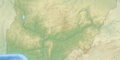 Mapa Nigerii, z zaznaczeniem terenu