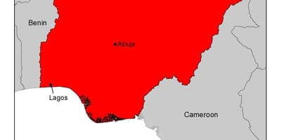 Mapa Nigerii z malarią