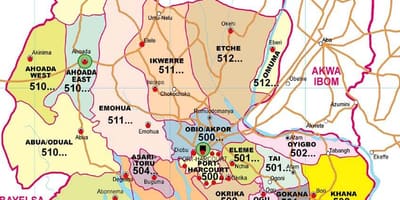 Mapa stanu Rivers w Nigerii