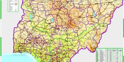 Mapa Nigerii drodze odległość