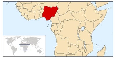 Lokalizacja Nigeria na mapie świata
