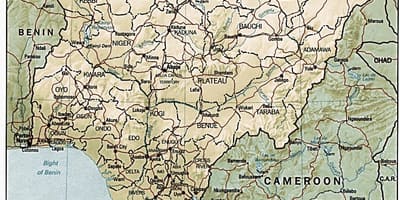 Geograficzna mapa Nigerii