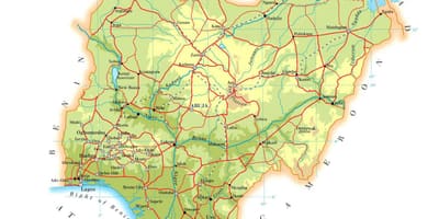 Mapa Nigerii wysokości