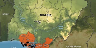 Mapa Nigerii ropy naftowej