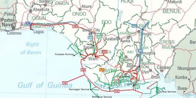 Mapa gazociągu Nigeria 