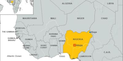 Mapa nigeryjskiej granicy