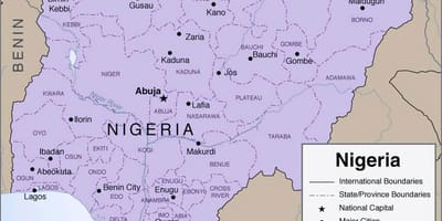 Mapa szczegółowa Nigerii