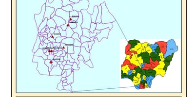 Mapa Wschodniej Nigerii